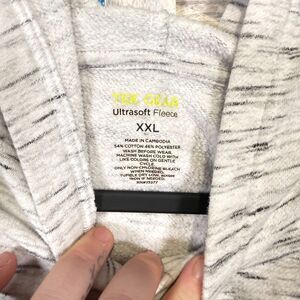 Tek Gear Ultrasoft Fleece Grey V-Neck Pullover Hoodie 1X